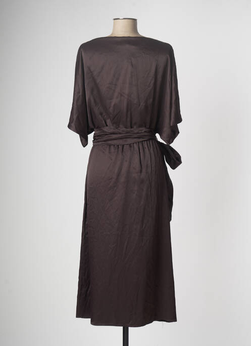 Robe mi-longue marron ASTRID BLACK LABEL pour femme