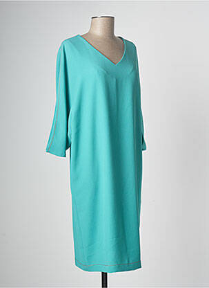 Robe mi-longue turquoise DEVERNOIS femme