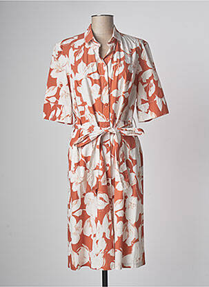Robe mi-longue orange DEVERNOIS femme