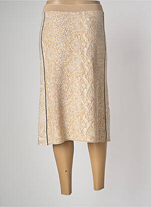 Jupe mi-longue beige DEVERNOIS femme
