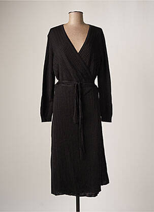 Robe mi-longue noir DEVERNOIS femme