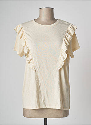T-shirt beige JACQUELINE DE YONG pour femme