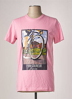 T-shirt rose R.EV 1703 BY REMCO EVENPOEL  pour homme