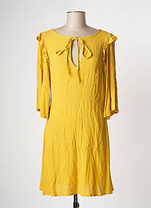 Robe courte jaune MANGO femme