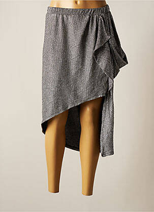 Jupe mi-longue argent MORGAN femme