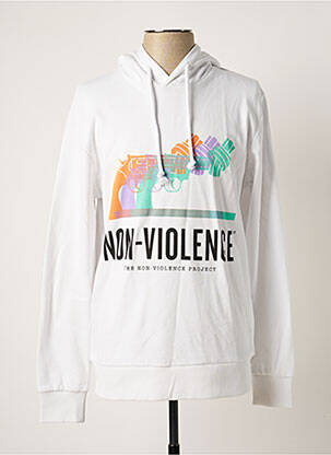 Sweat-shirt à capuche blanc JACK & JONES homme