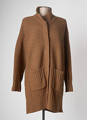 Gilet manches longues marron DEVERNOIS femme