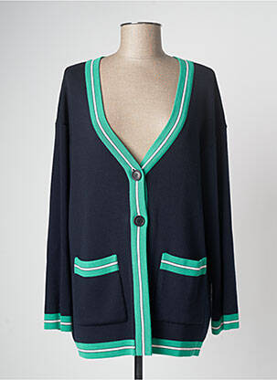 Gilet manches longues bleu DEVERNOIS femme