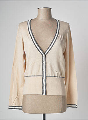 Gilet manches longues beige DEVERNOIS femme