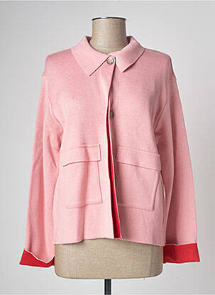 Gilet manches longues rose DEVERNOIS femme