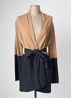 Gilet manches longues bleu DEVERNOIS femme