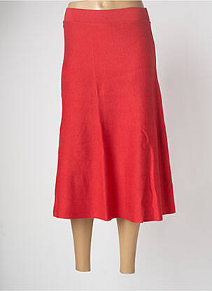 Jupe mi-longue rouge DEVERNOIS femme