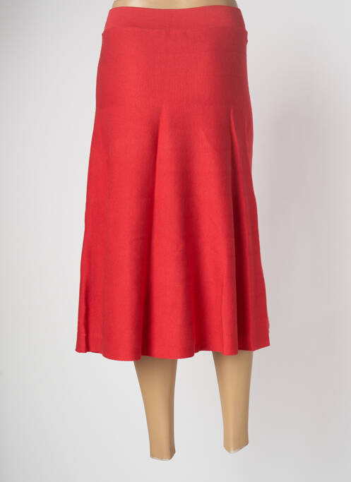 Jupe mi-longue rouge DEVERNOIS pour femme