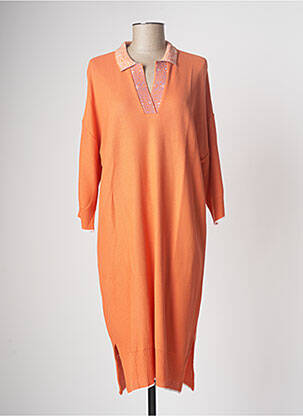 Robe mi-longue orange DEVERNOIS femme