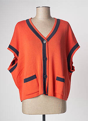 Gilet manches courtes orange DEVERNOIS femme