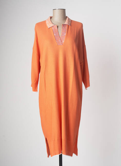 Robe mi-longue orange DEVERNOIS pour femme