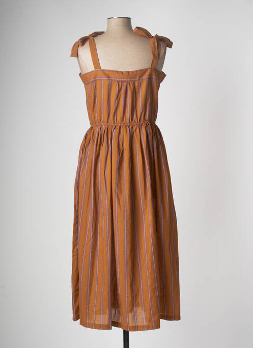 Robe mi-longue orange DAY OFF pour femme