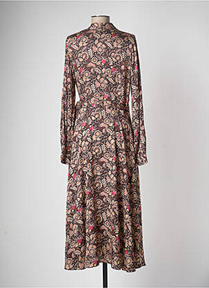 Robe mi-longue marron SCOTCH & SODA femme