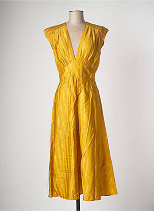 Robe mi-longue jaune SESSUN pour femme