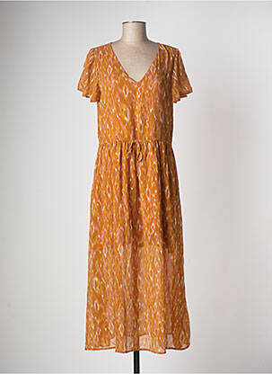 Robe mi-longue orange VILA femme