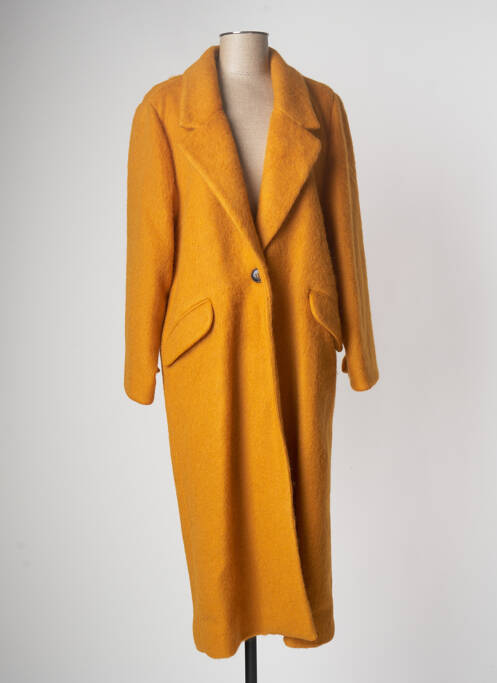 Manteau long jaune MANGO pour femme
