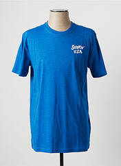 T-shirt bleu SELECTED pour homme seconde vue