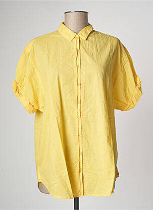 Chemise manches courtes jaune AMOUR pour femme