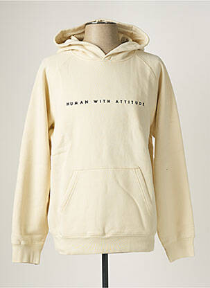 Sweat-shirt beige HUMAN WITH ATTITUDE pour homme