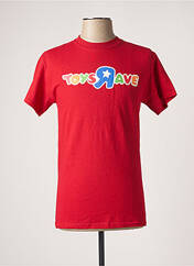T-shirt rouge RAVE SKATEBOARDS pour homme seconde vue