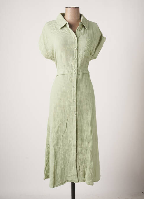 Robe mi-longue vert GRACE & MILA pour femme