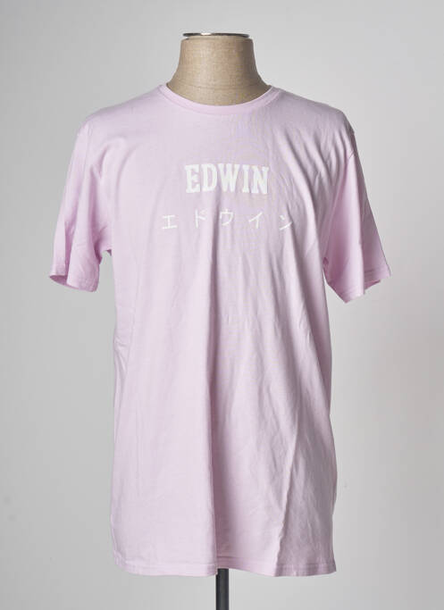 T-shirt rose EDWIN pour homme