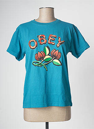 T-shirt bleu OBEY femme