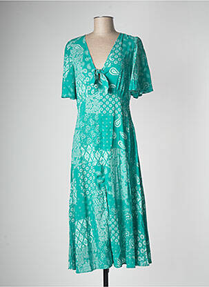 Robe mi-longue vert GRACE & MILA femme