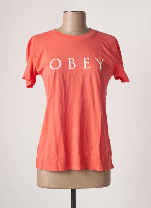 T-shirt orange OBEY pour femme