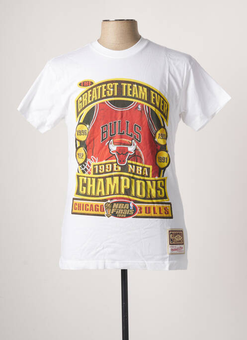 T-shirt blanc MITCHELL & NESS pour homme