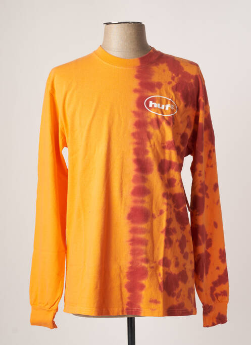T-shirt orange HUF pour homme