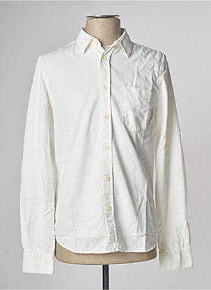Chemise manches longues blanc NUDIE JEANS CO pour homme
