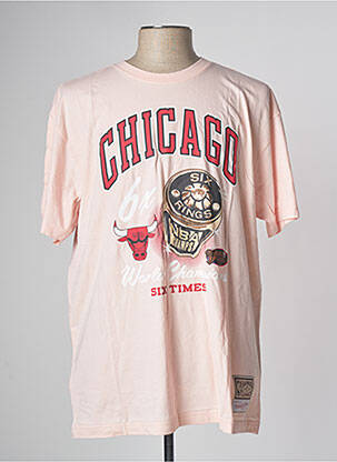 T-shirt rose MITCHELL & NESS homme