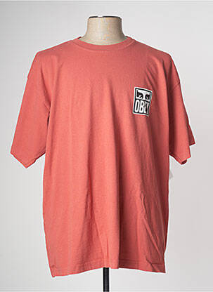 T-shirt orange OBEY pour homme