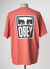 T-shirt orange OBEY pour homme seconde vue