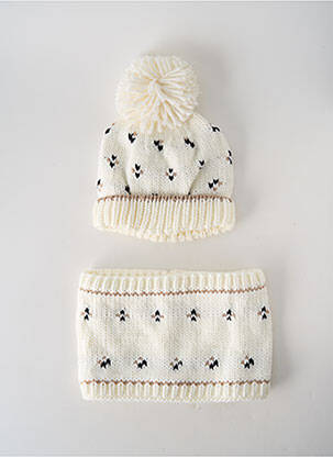 Bonnet ecru 3 POMMES fille
