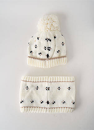 Bonnet ecru 3 POMMES fille