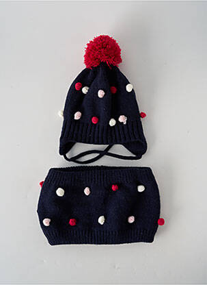 Bonnet bleu 3 POMMES fille