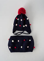 Bonnet bleu 3 POMMES fille