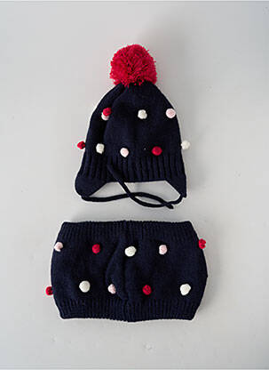 Bonnet bleu 3 POMMES fille