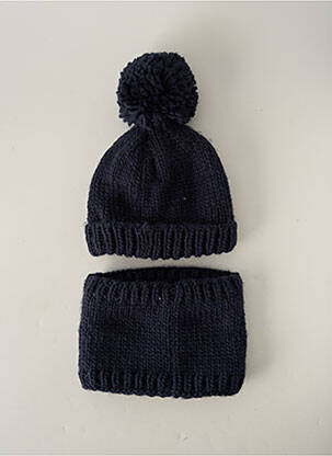 Bonnet bleu marine 3 POMMES garçon