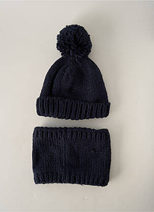 Bonnet bleu marine 3 POMMES garçon