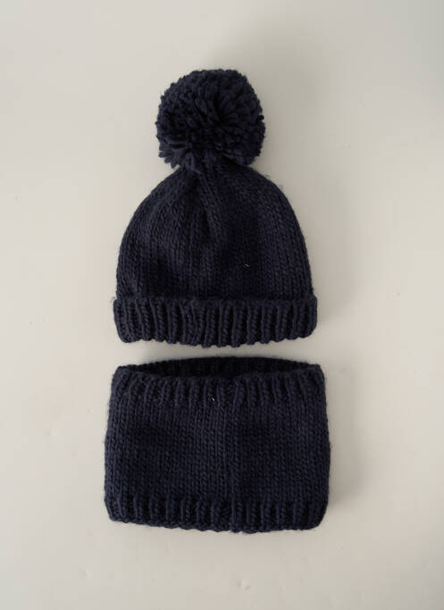 Bonnet bleu marine 3 POMMES pour garçon