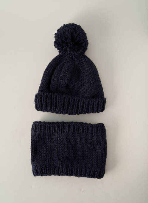 Bonnet bleu marine 3 POMMES pour garçon