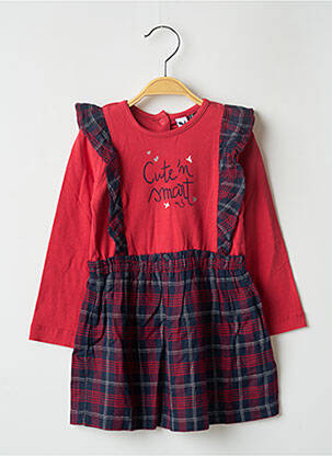 Robe mi-longue rouge 3 POMMES fille
